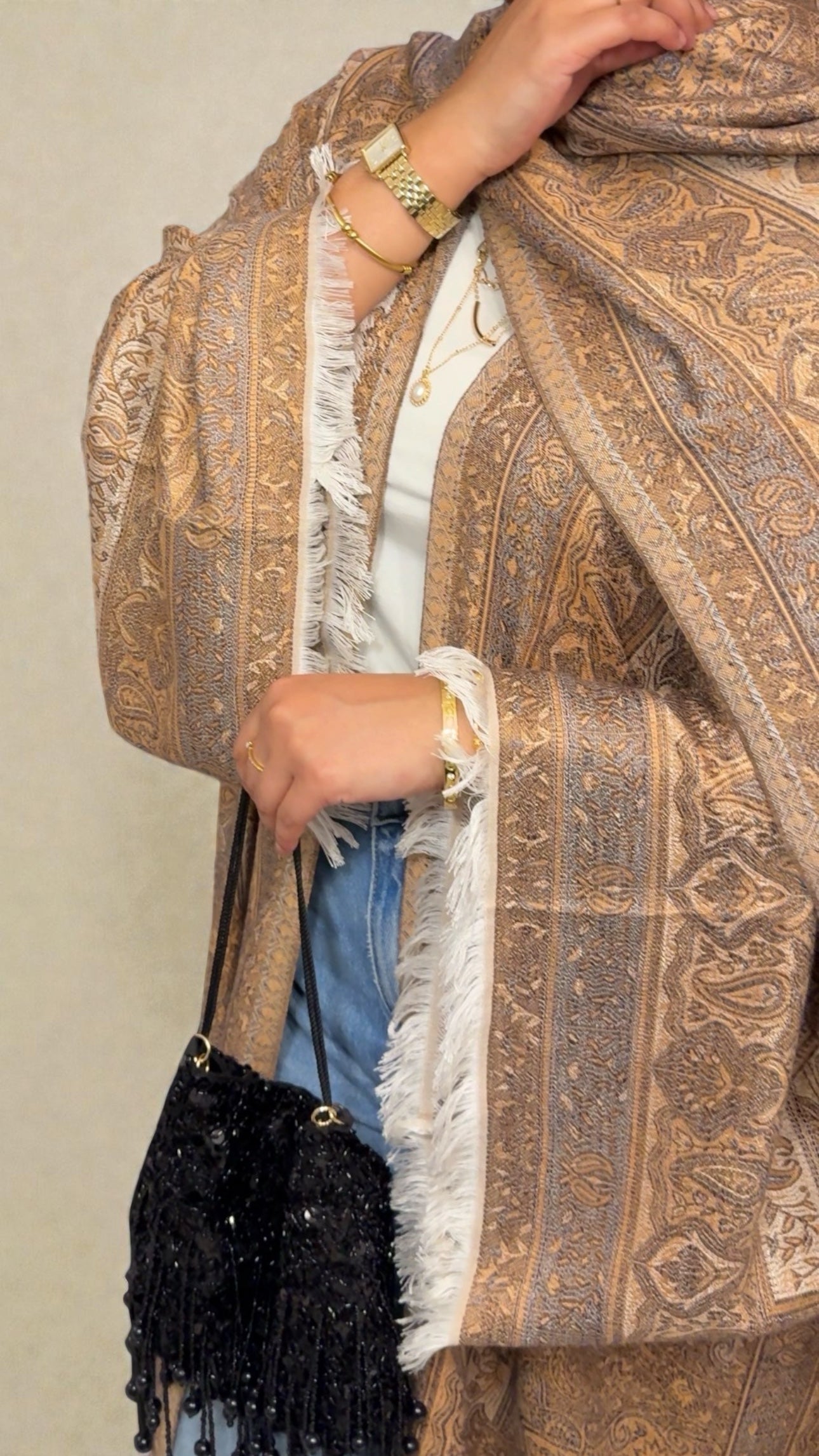 Pashmina Abaya | Golden Amber
