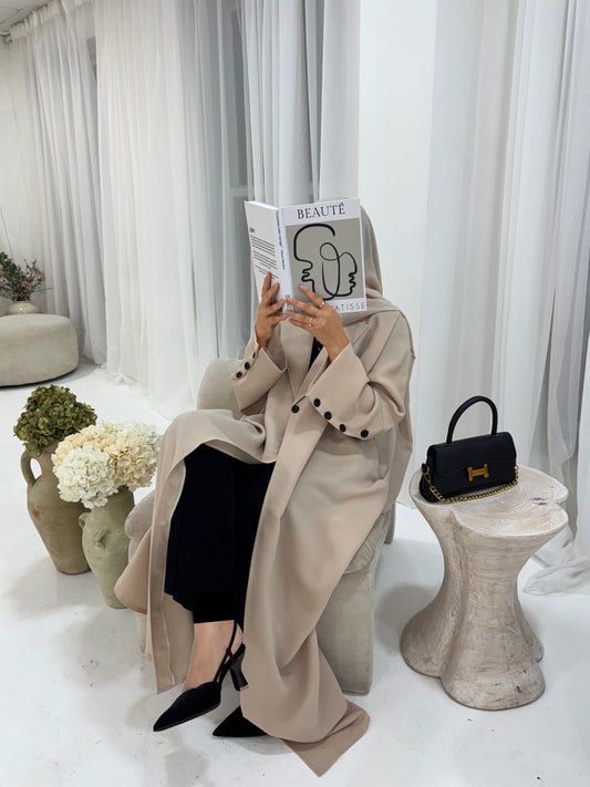 Aaliyah Blazer Abaya | Light Beige