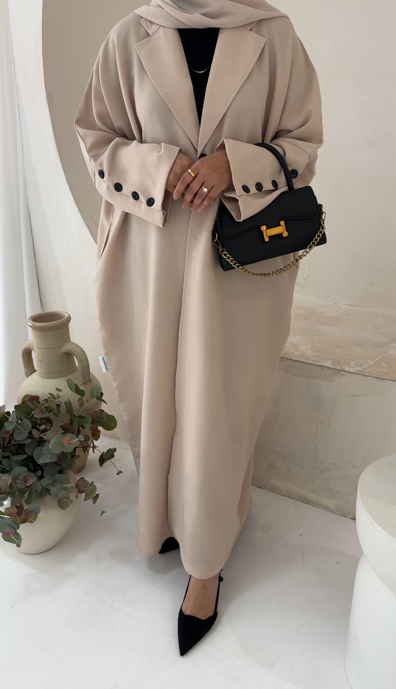 Aaliyah Blazer Abaya | Light Beige