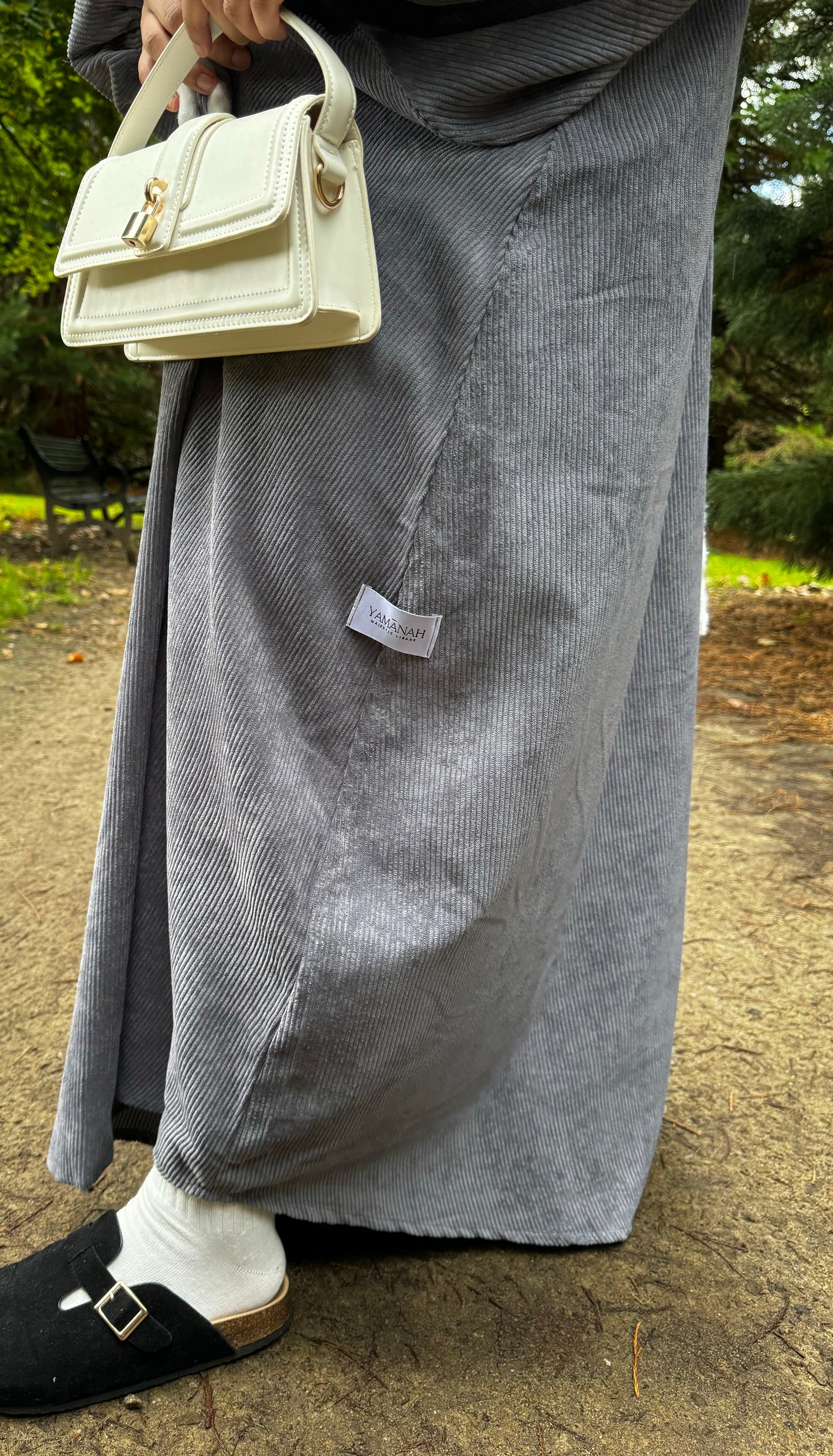 Corduroy Abaya | GREY