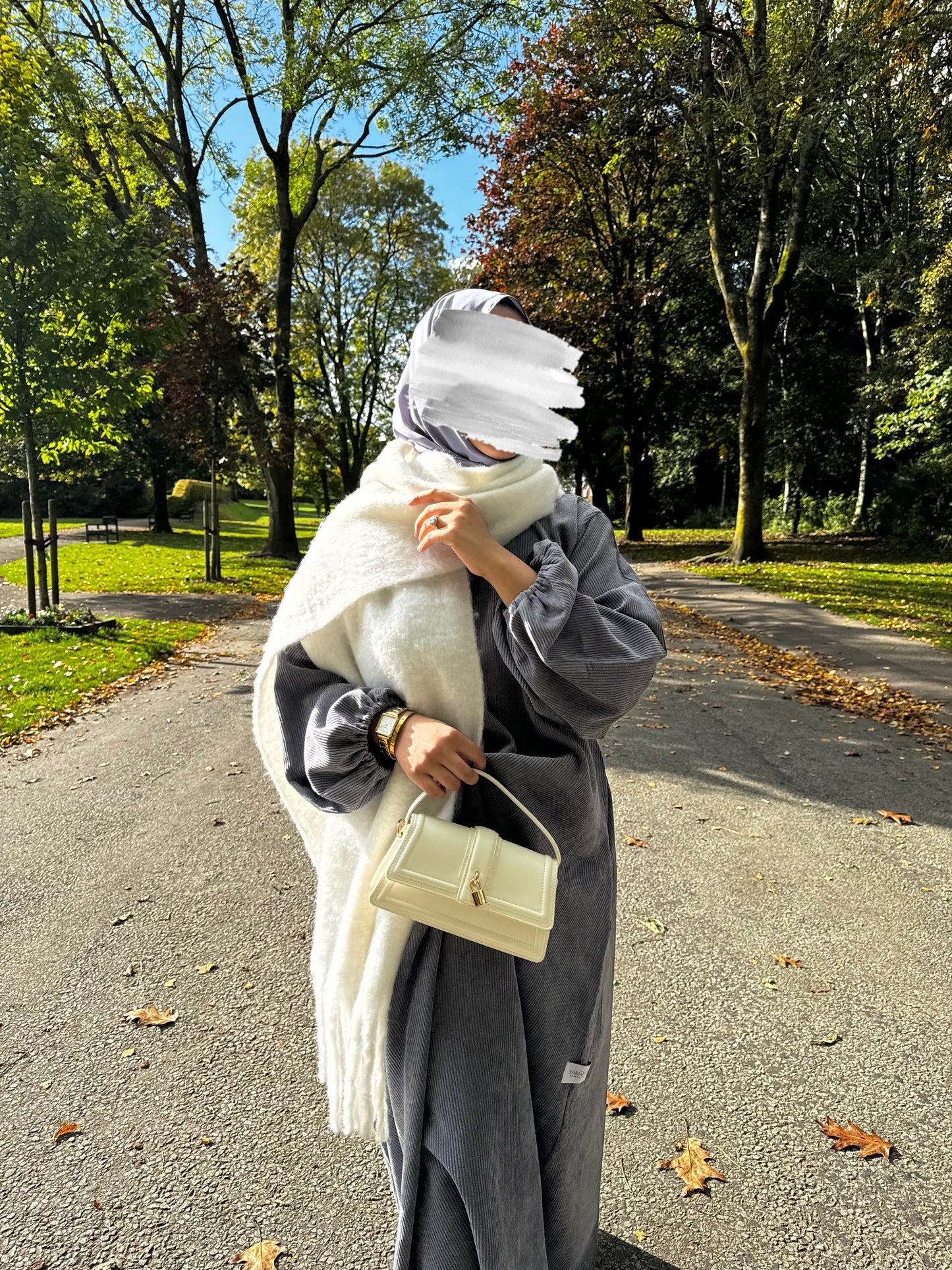 Corduroy Abaya | GREY