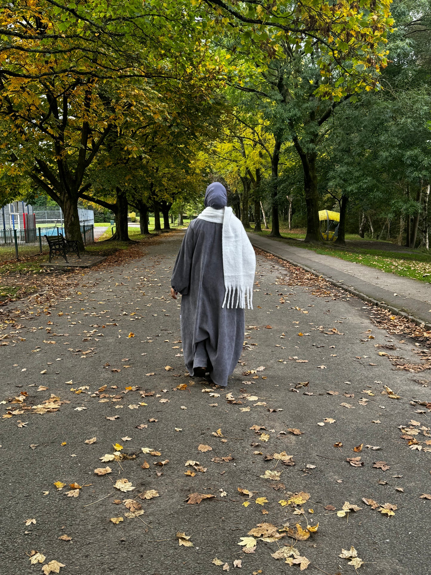 Corduroy Abaya | GREY