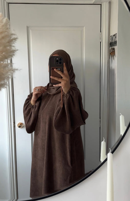 Corduroy Abaya | Cocoa Brown