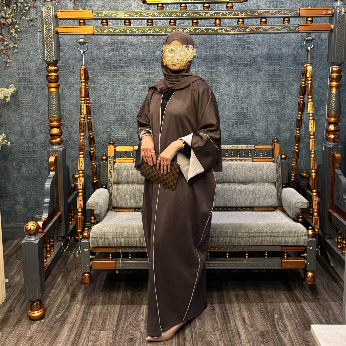 Deep Mocha Suede Abaya