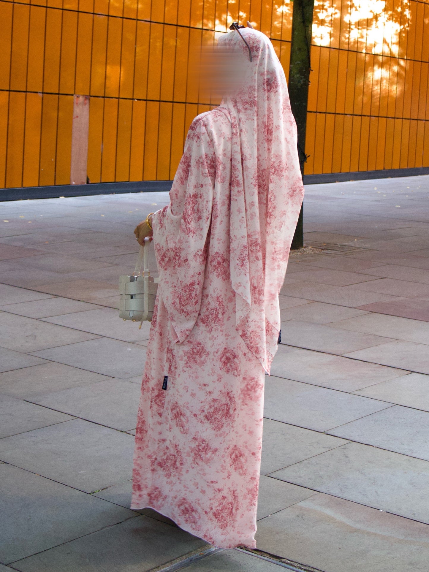 Soleil | Rose Mist | Floral Print Chiffon Abaya