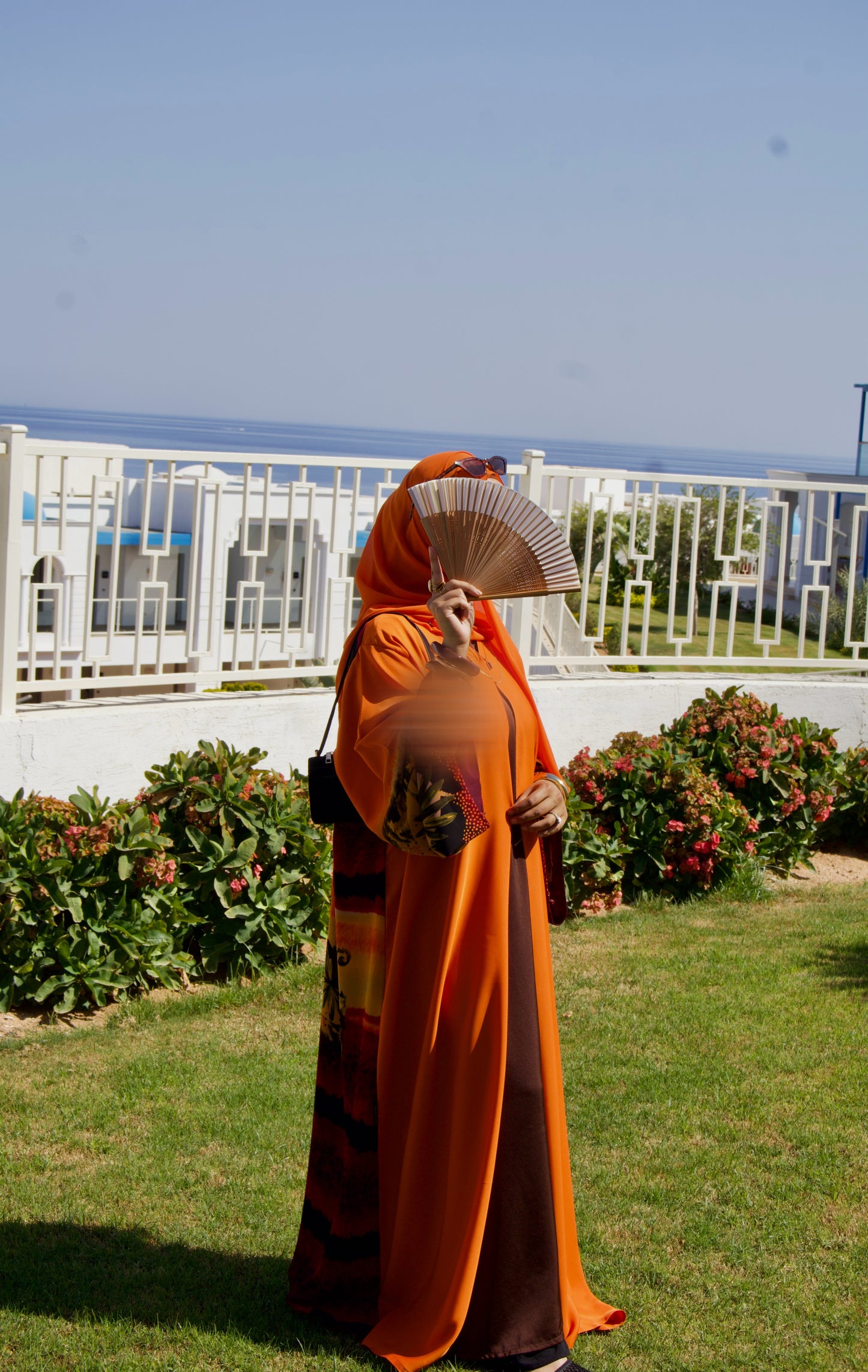 Ghuroub | Burnt Orange Open Abaya