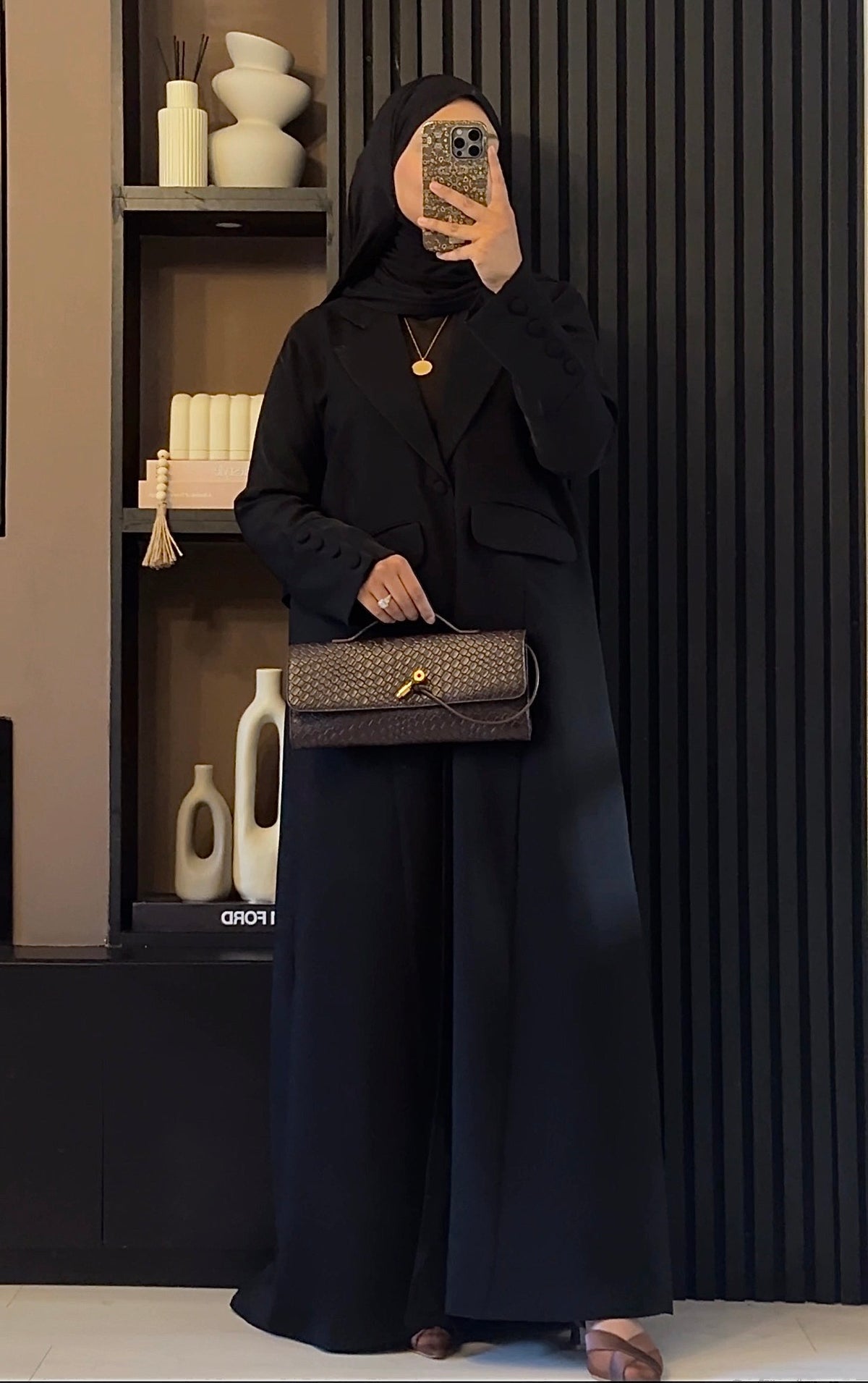 Aaliyah Tailored Blazer Abaya | Black