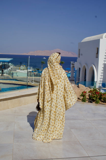 Soleil | Buttercup Bloom | Floral Print Chiffon Abaya