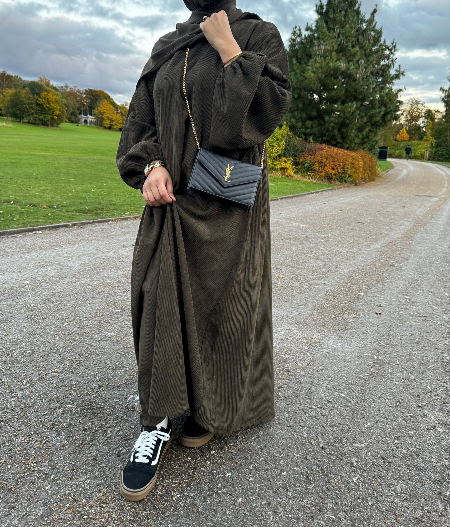 Corduroy Abaya OLIVE GREEN