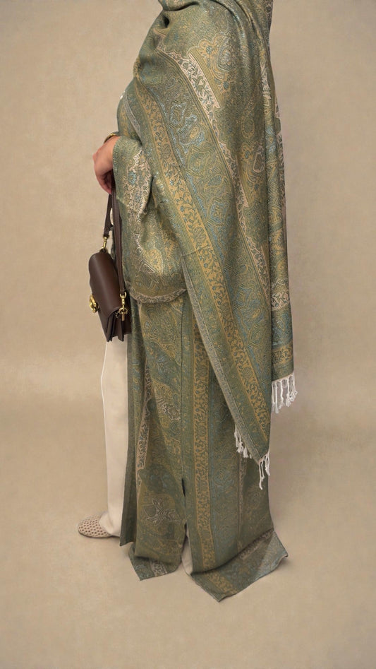 Pashmina Abaya | Olive Glow
