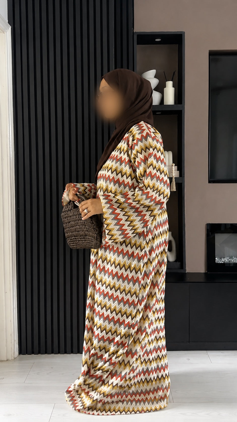 Breathable Zigzag Knit Summer Beach Abaya (closed with inside ties)