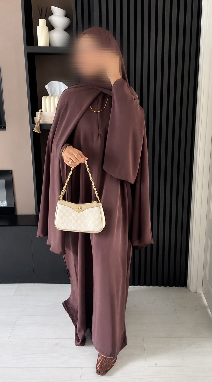 Premium Open Side Khimar with Matching Half Niqab