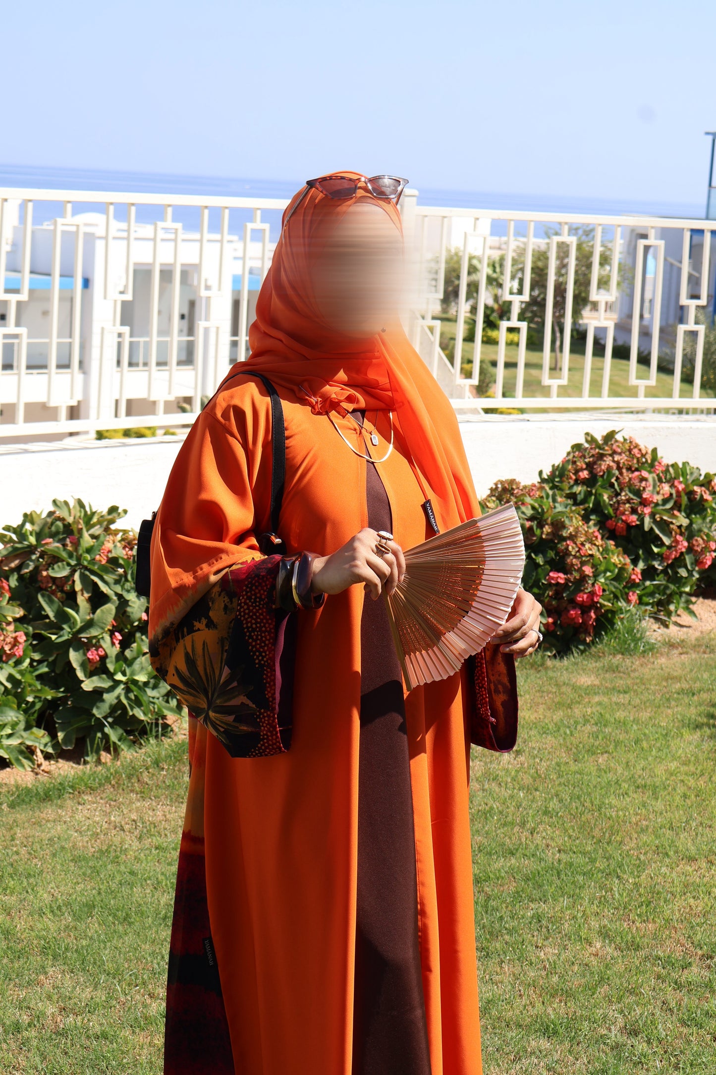 Ghuroub | Burnt Orange Open Abaya