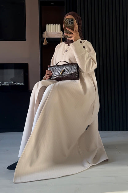 Elara Pinestripe Abaya Coat