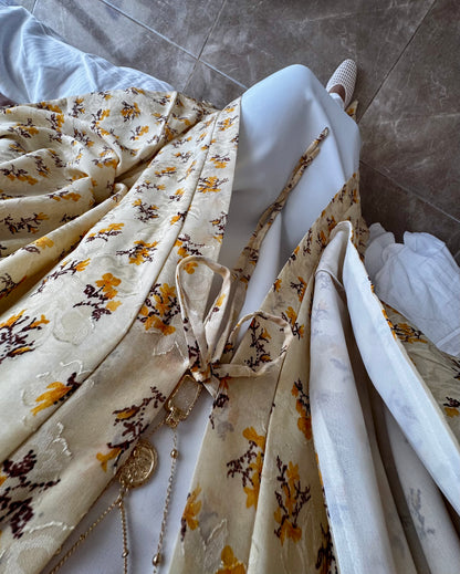 Soleil | Buttercup Bloom | Floral Print Chiffon Abaya
