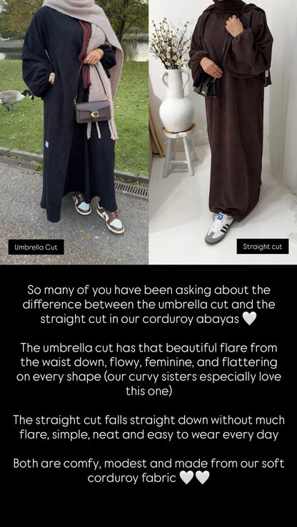 Corduroy Abaya | Cocoa Brown