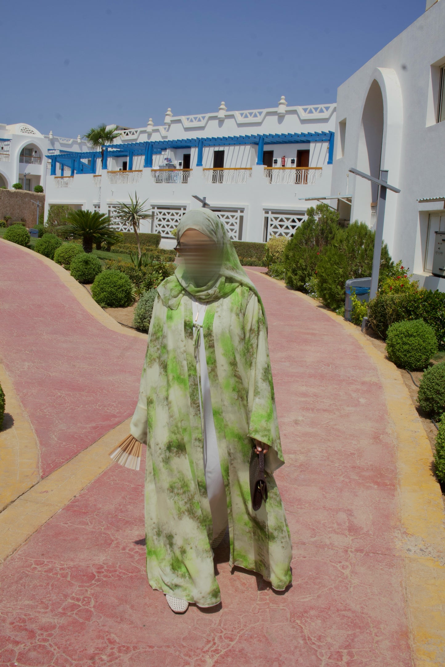 Soleil | Willow Mist | Chiffon Print Abaya