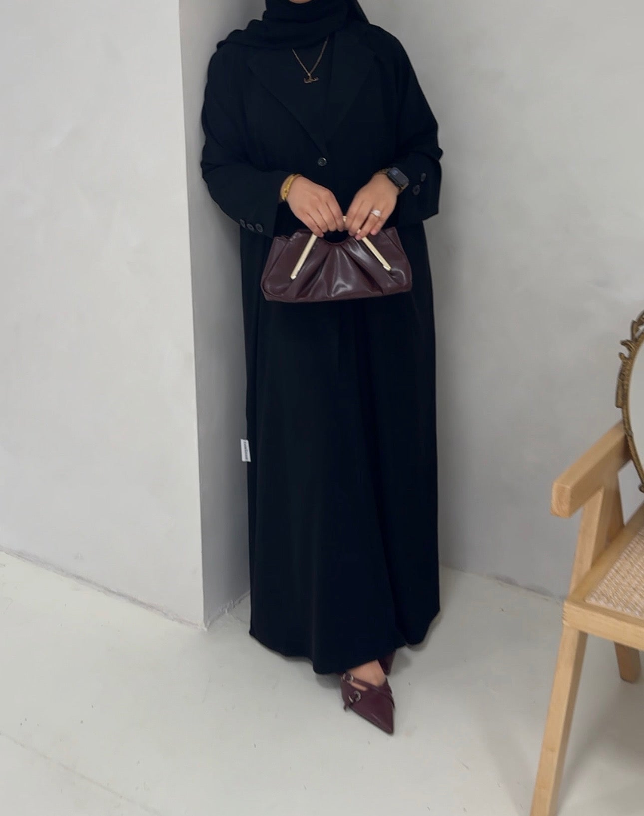 Black Nida Blazer Abaya