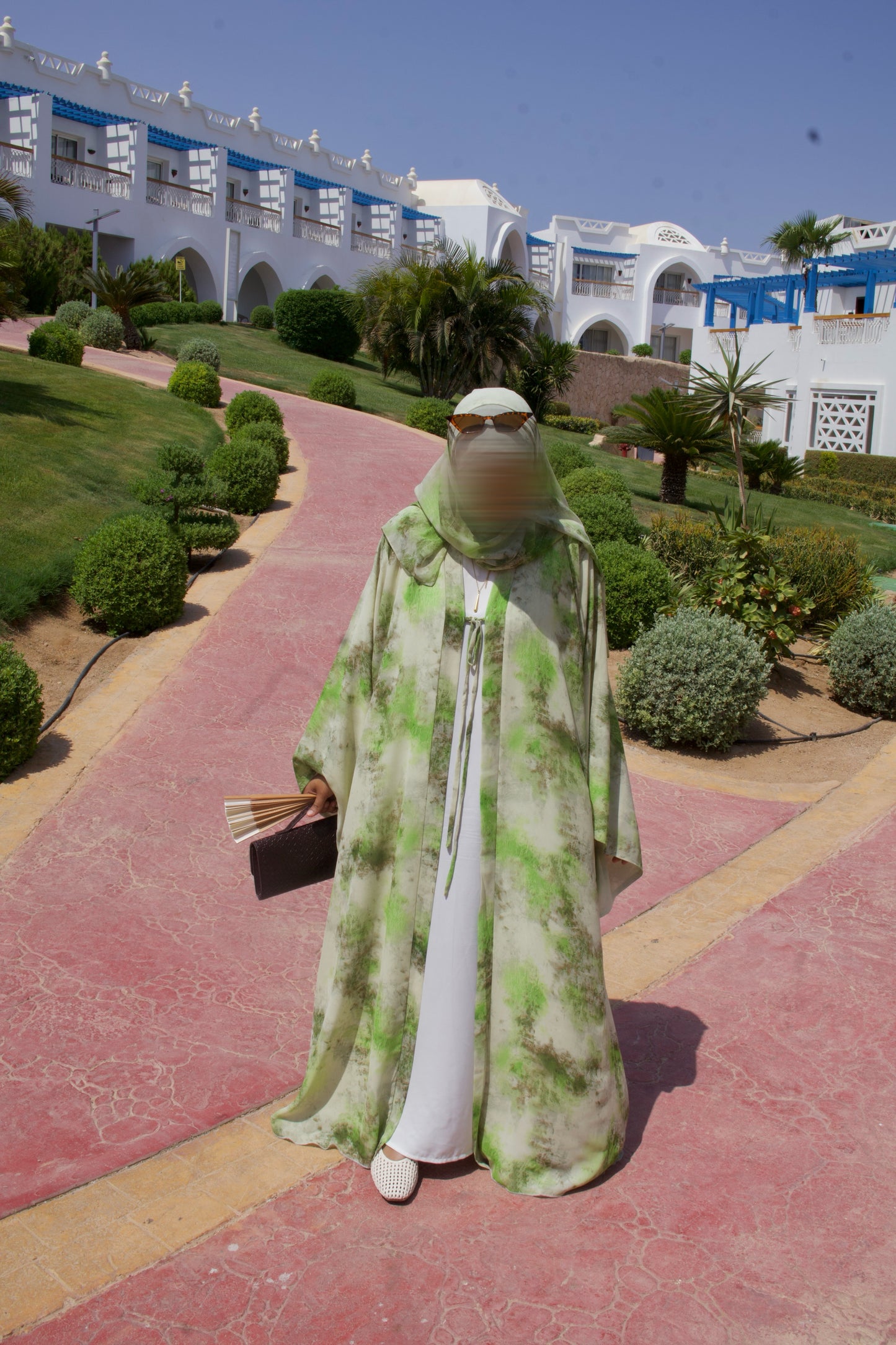 Soleil | Willow Mist | Chiffon Print Abaya