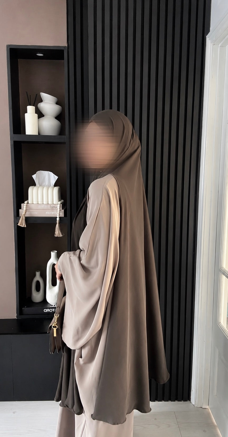 Premium Open Side Khimar with Matching Half Niqab