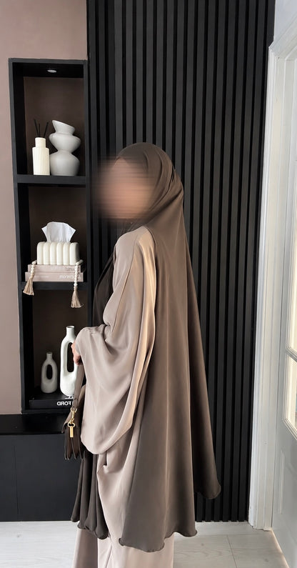 Premium Open Side Khimar with Matching Half Niqab