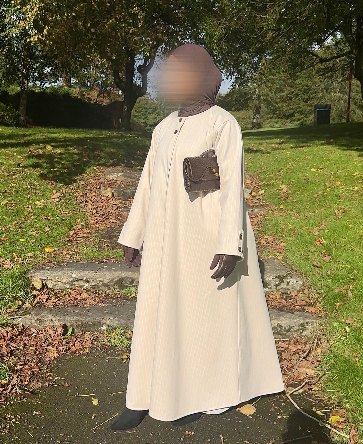 Elara Pinestripe Abaya Coat