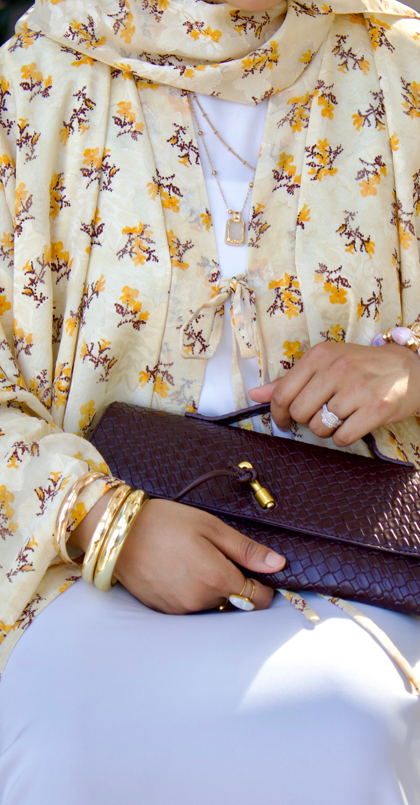 Soleil | Buttercup Bloom | Floral Print Chiffon Abaya
