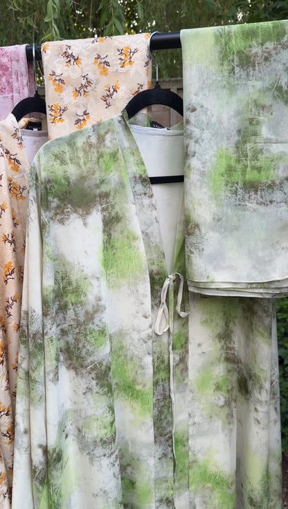 Soleil | Willow Mist | Chiffon Print Abaya