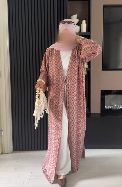 Breathable Knitted Summer Beach Abaya | Dusty Rose