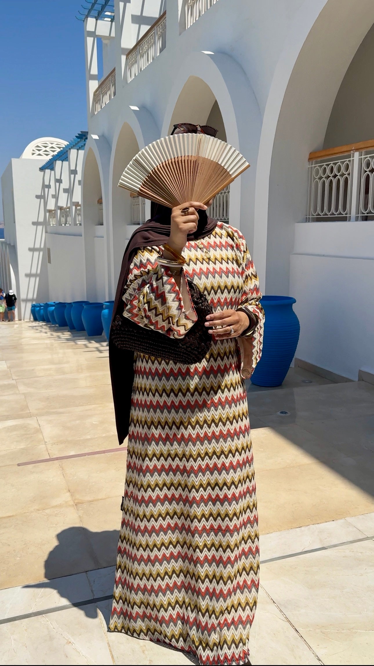Breathable Zigzag Knit Summer Beach Abaya (closed with inside ties)