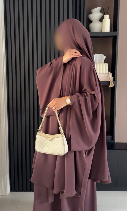 Premium Open Side Khimar with Matching Half Niqab
