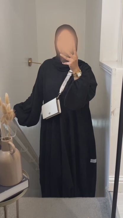 Corduroy Abaya | BLACK
