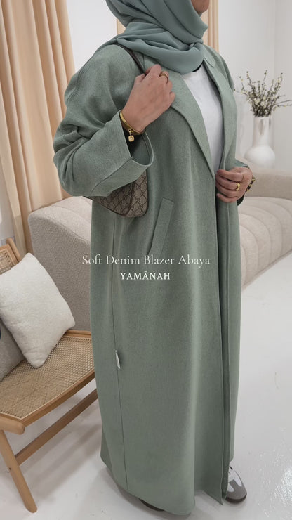 Soft Denim Blazer Abaya