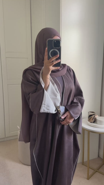Deep Mocha Suede Abaya