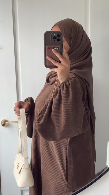 Corduroy Abaya | Light Brown