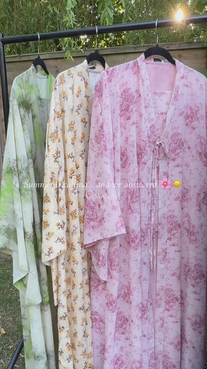 Soleil | Buttercup Bloom | Floral Print Chiffon Abaya
