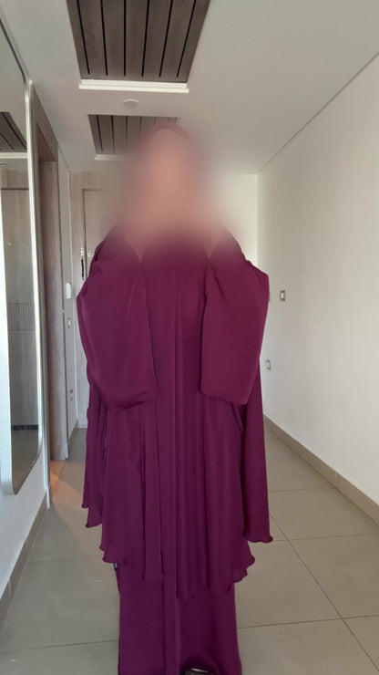 Premium Open Side Khimar with Matching Half Niqab