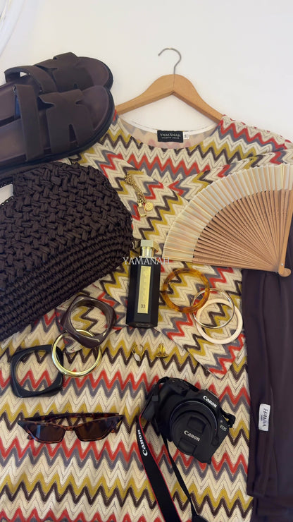 Breathable Zigzag Knit Summer Beach Abaya (closed with inside ties)